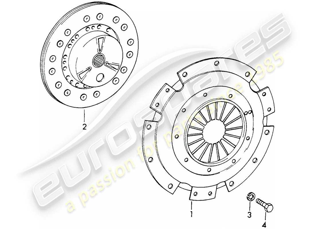 porsche 1965 (911/912) clutch part diagram