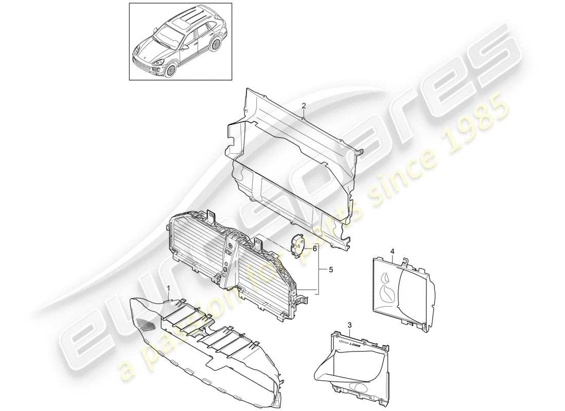 porsche 2014 (cayenne e2 92a) air guide front d - mj 2015>> part diagram