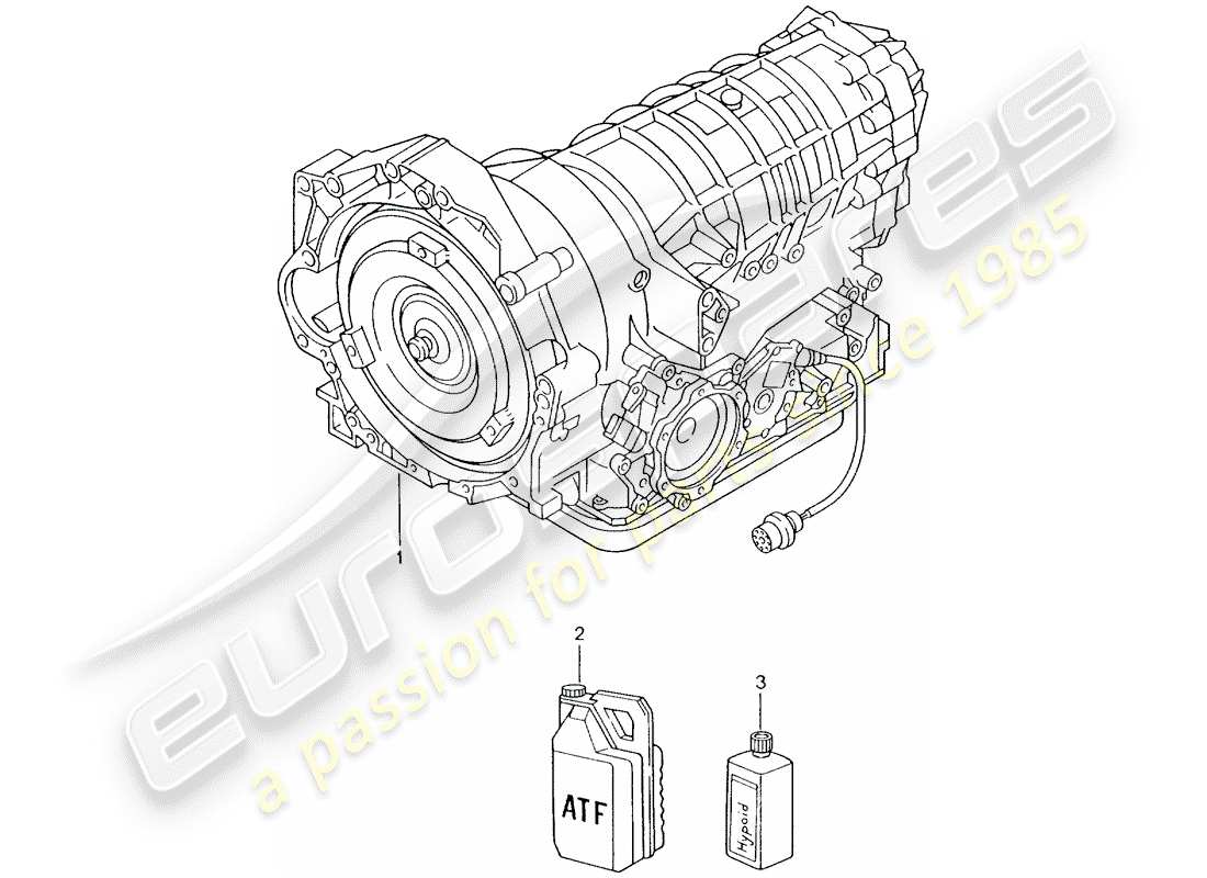 porsche 996 (2003) tiptronic - - gearbox - not ready for installation - d >> - mj 2001 parts diagram