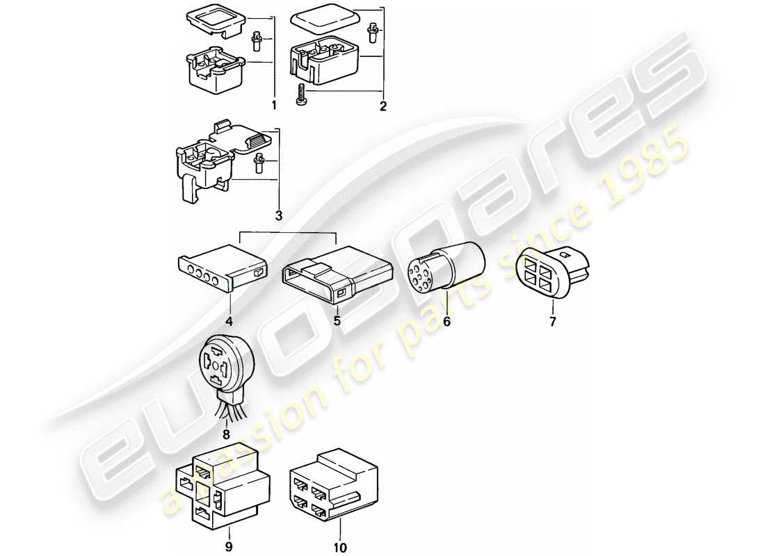 porsche 1986 (924s) connector housing - 4-pole parts diagram