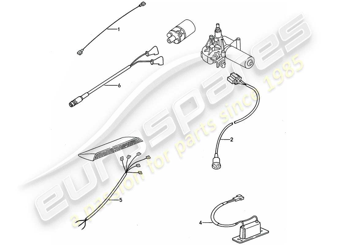 porsche 1993 (968) wiring harnesses - rear end part diagram