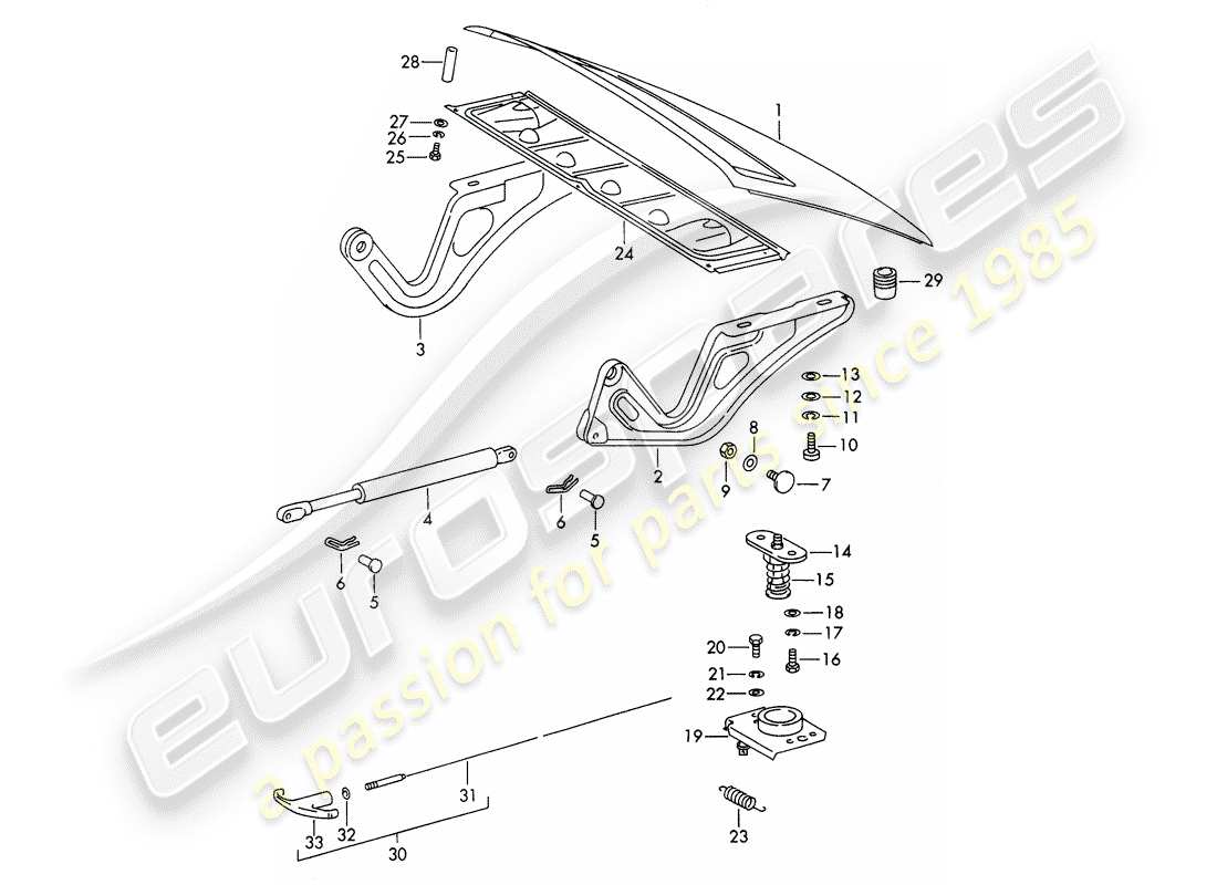 porsche 1965 (911/912) cover part diagram