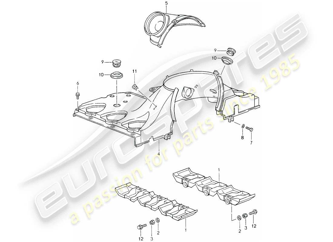 porsche 1997 (993) air duct part diagram