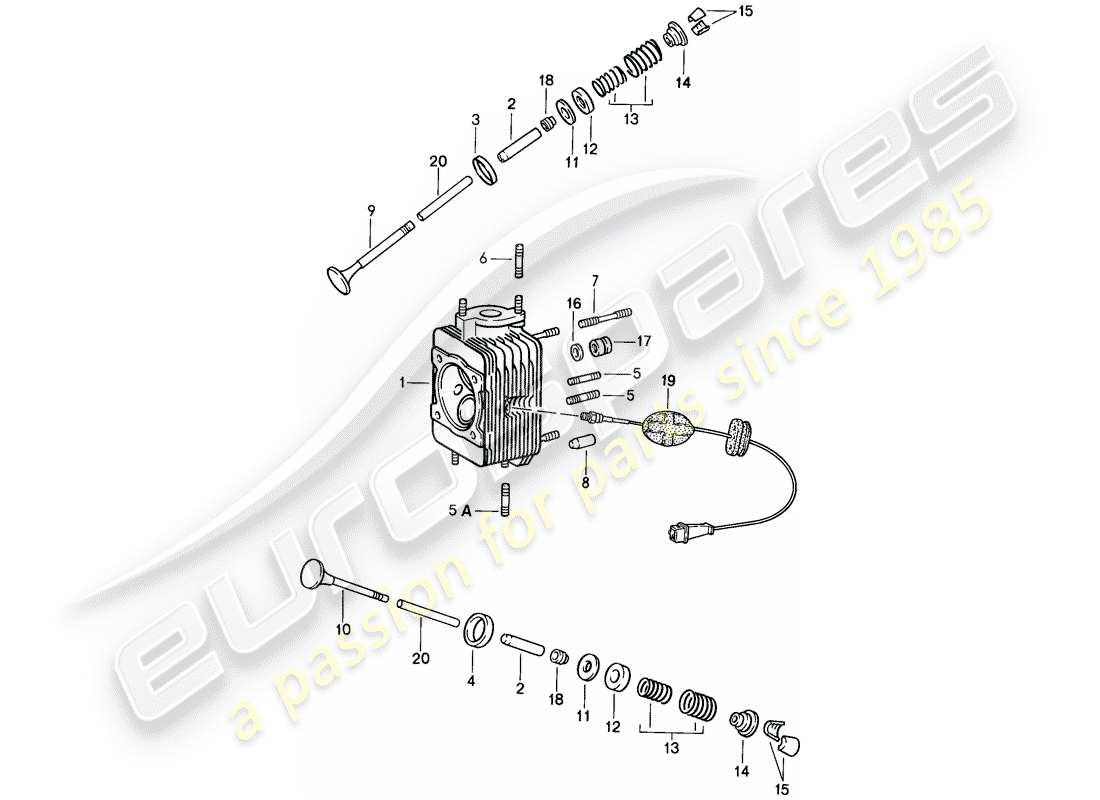 porsche 1984 (911) cylinder head part diagram