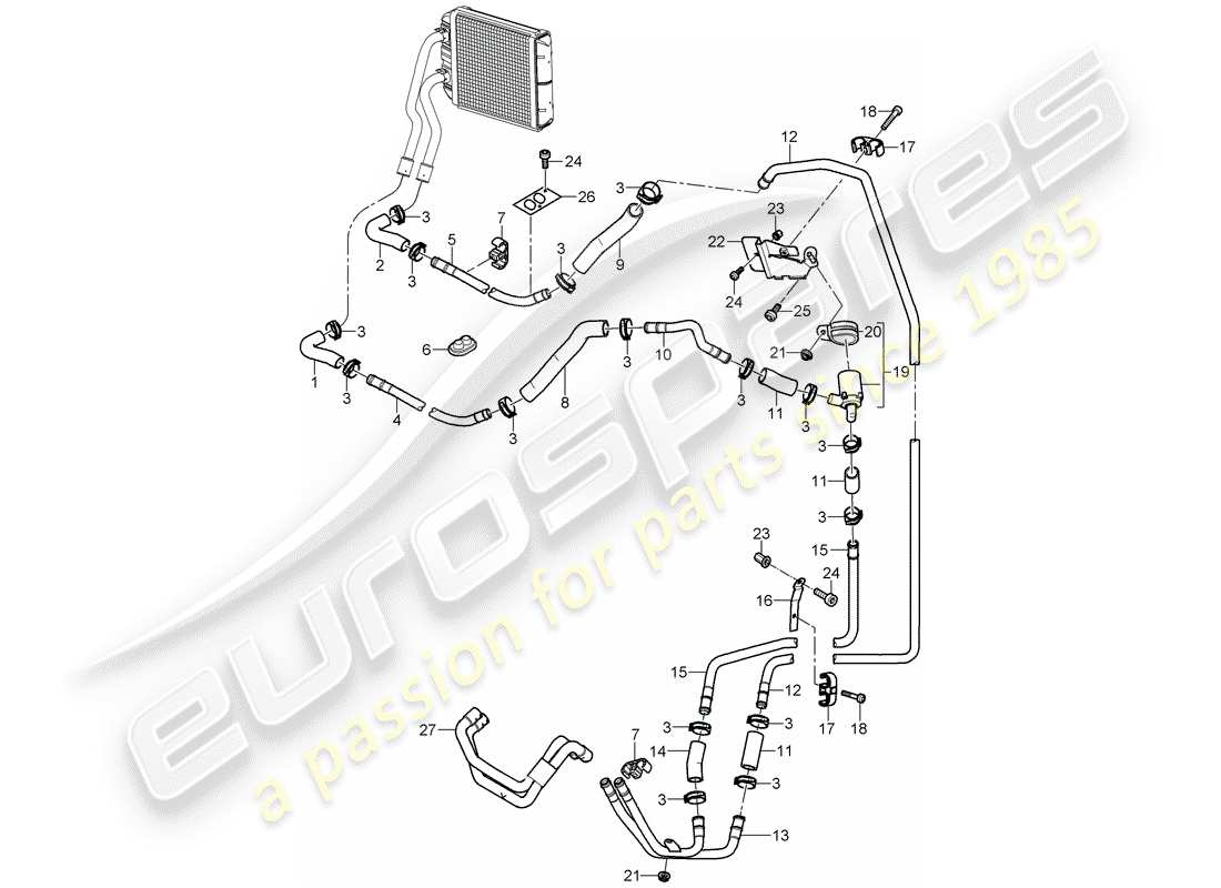 porsche 2005 (cayenne e1 9pa) heater supply pipe return line to use before: f >>9p-6la01 562 f >>9p-6la41 356 f >>9p-6la80 630 part diagram