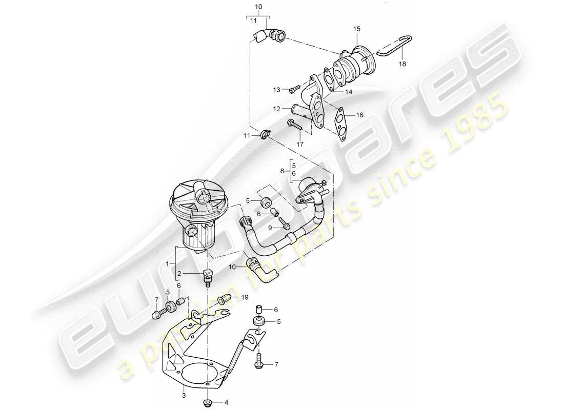 porsche 2005 (cayenne e1 9pa) secondary air pump d - mj 2004>> part diagram