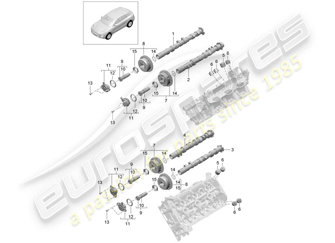 porsche 2018 (macan) camshaft part diagram