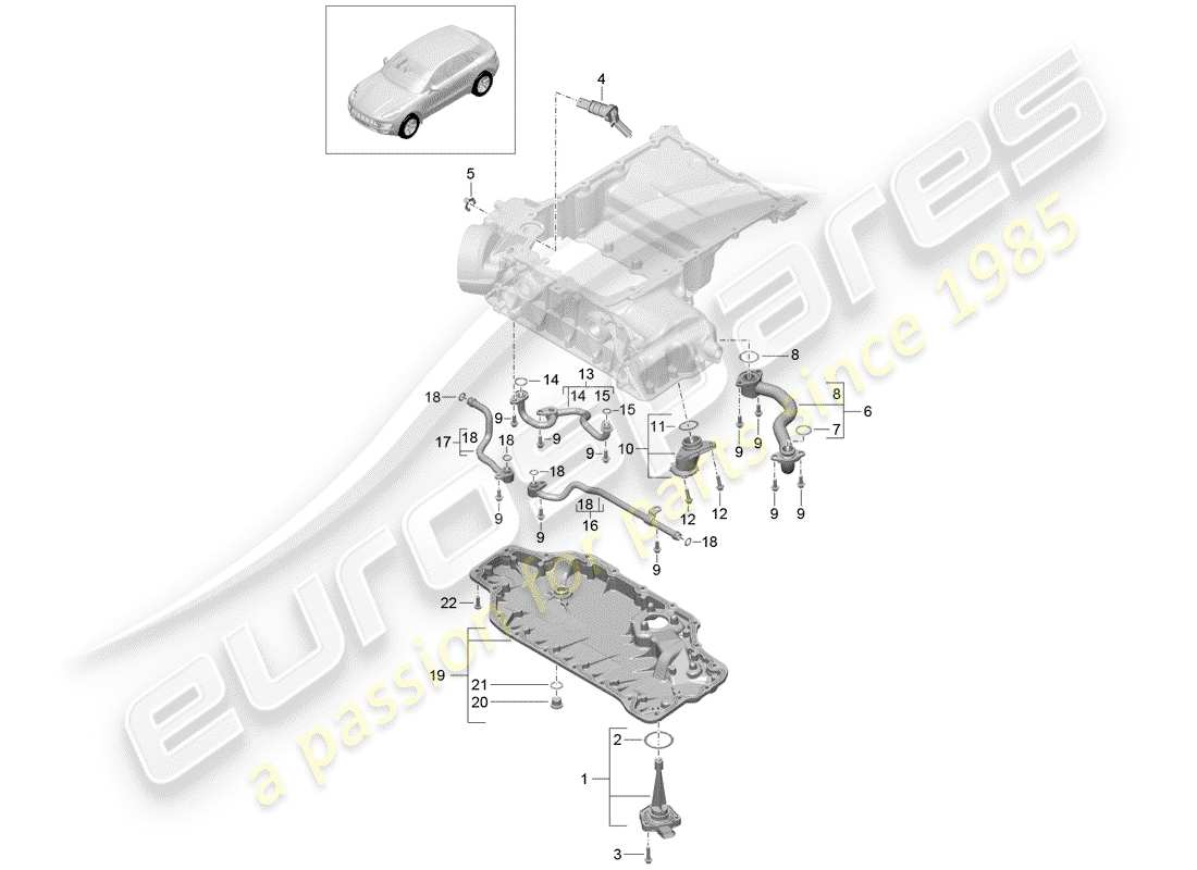 porsche 2015 (macan) intake manifold oil sump part diagram