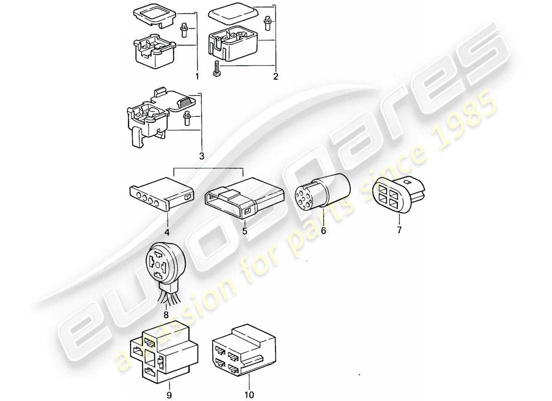 porsche 1984 (911) connector housing part diagram