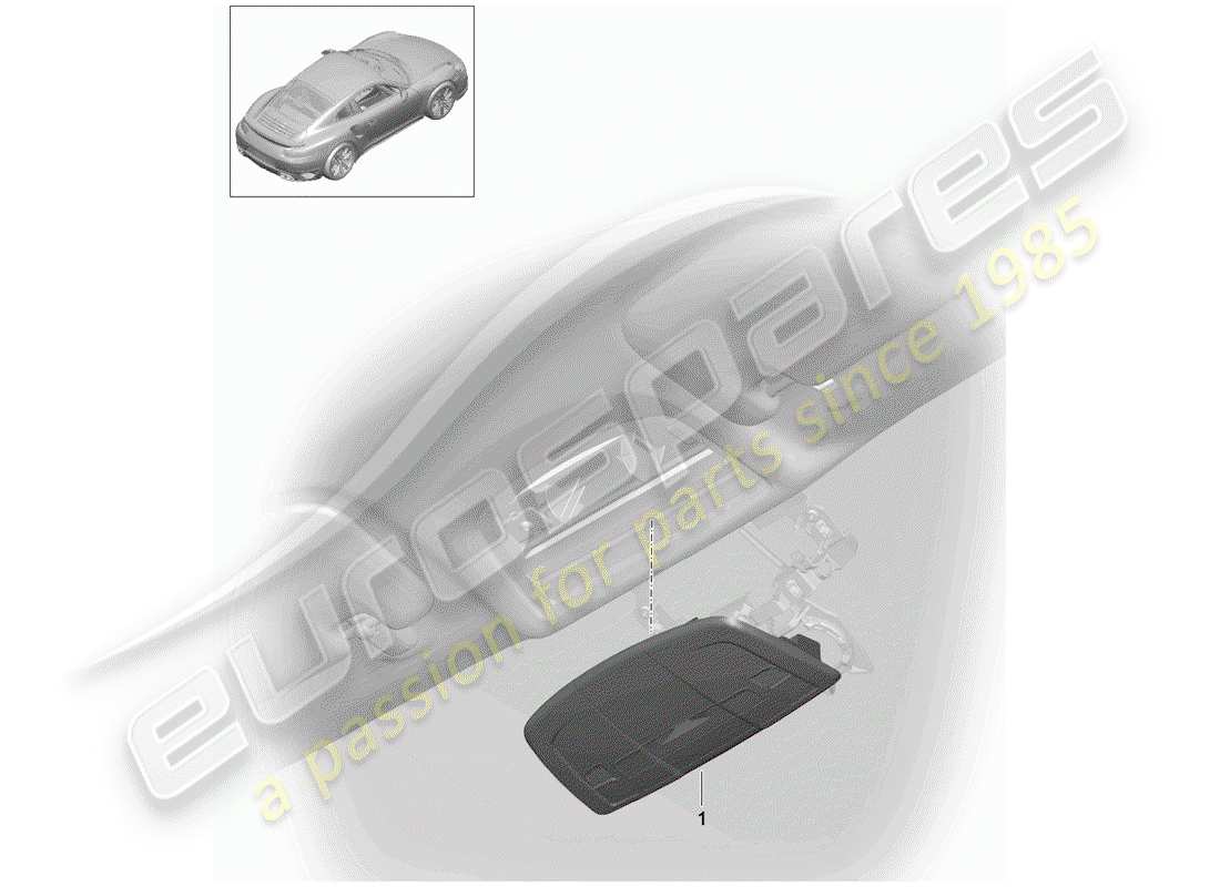 porsche 2014 (991-1 turbo) console roof part diagram