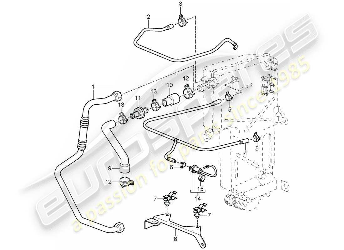 porsche 2008 (997-1 gt3) lines parts diagram