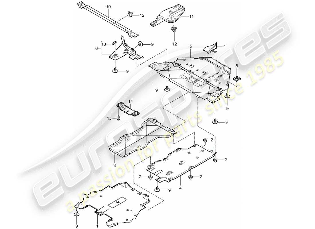 porsche 2009 (997-2) trims parts diagram