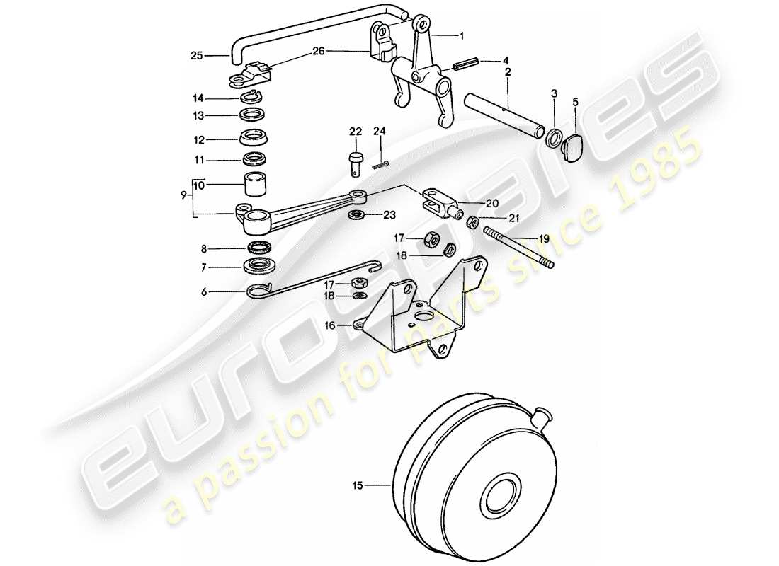 porsche 911 (1979) clutch release - spm parts diagram