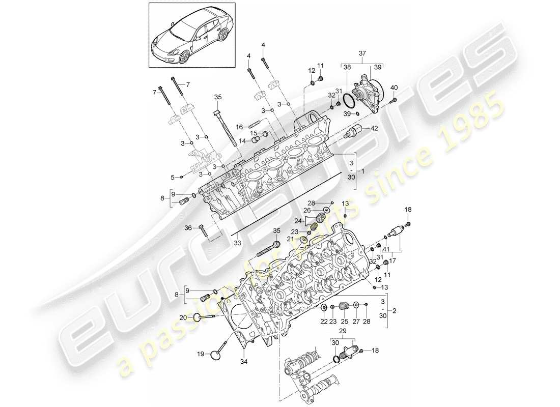 porsche 2015 (panamera 970) cylinder head vacuum pump part diagram
