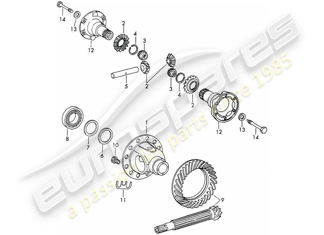 porsche 1967 (911/912) differential - - d - mj 1968>> - mj 1968 parts diagram