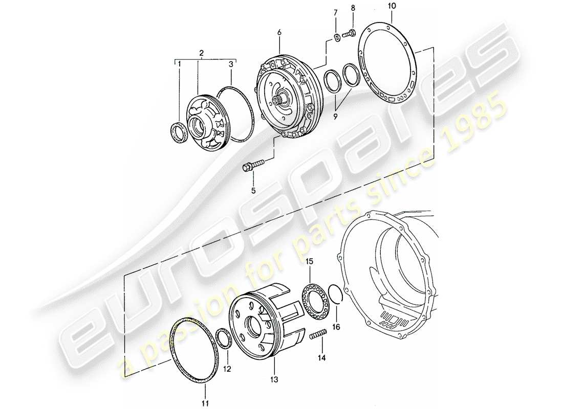 porsche 1988 (928) automatic transmission - primary pump parts diagram