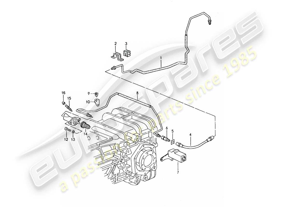 porsche 1995 (928) manual gearbox - lock control 2 parts diagram