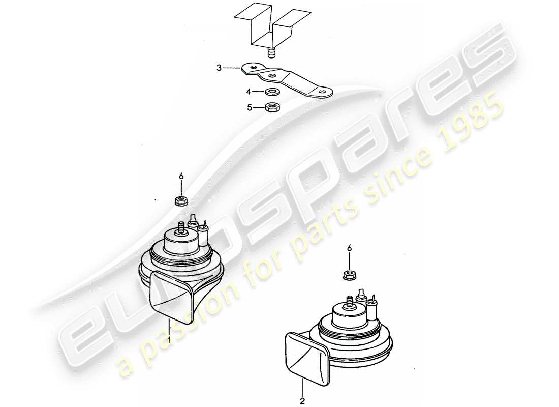 porsche 1994 (968) horn part diagram
