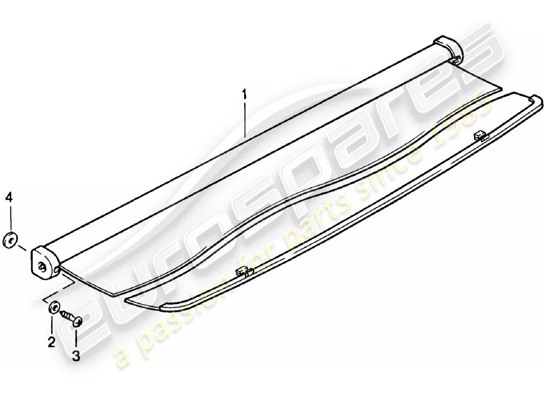 porsche 1985 (924) luggage compartment cover parts diagram