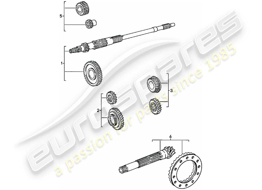 porsche 911 (1979) gear wheel sets - spm parts diagram