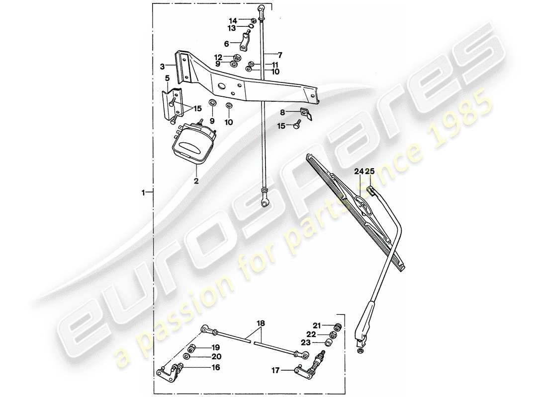 porsche 1975 (911) rear window wiper - d >> - mj 1975 part diagram