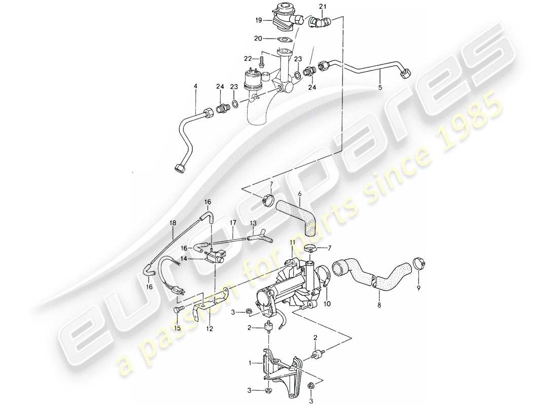 porsche 1997 (993) air injection part diagram