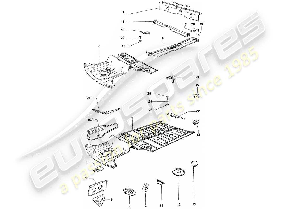 porsche 1975 (914) frame part diagram