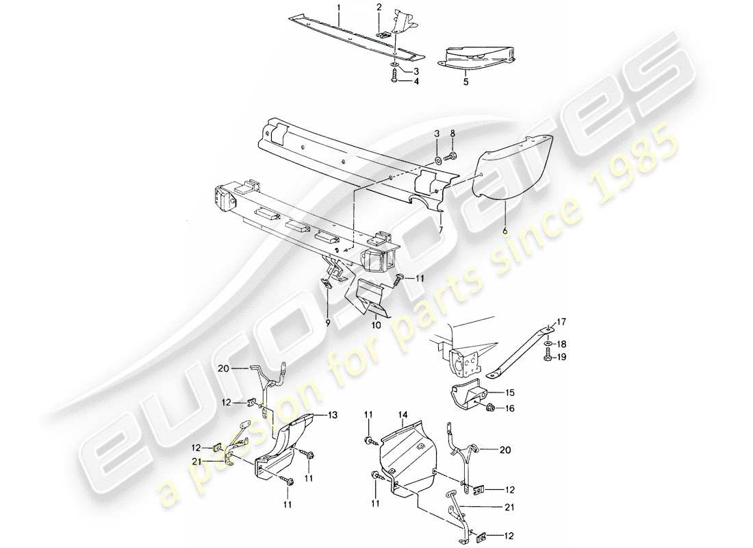 porsche 1990 (964) heat protection - for - bumper parts diagram