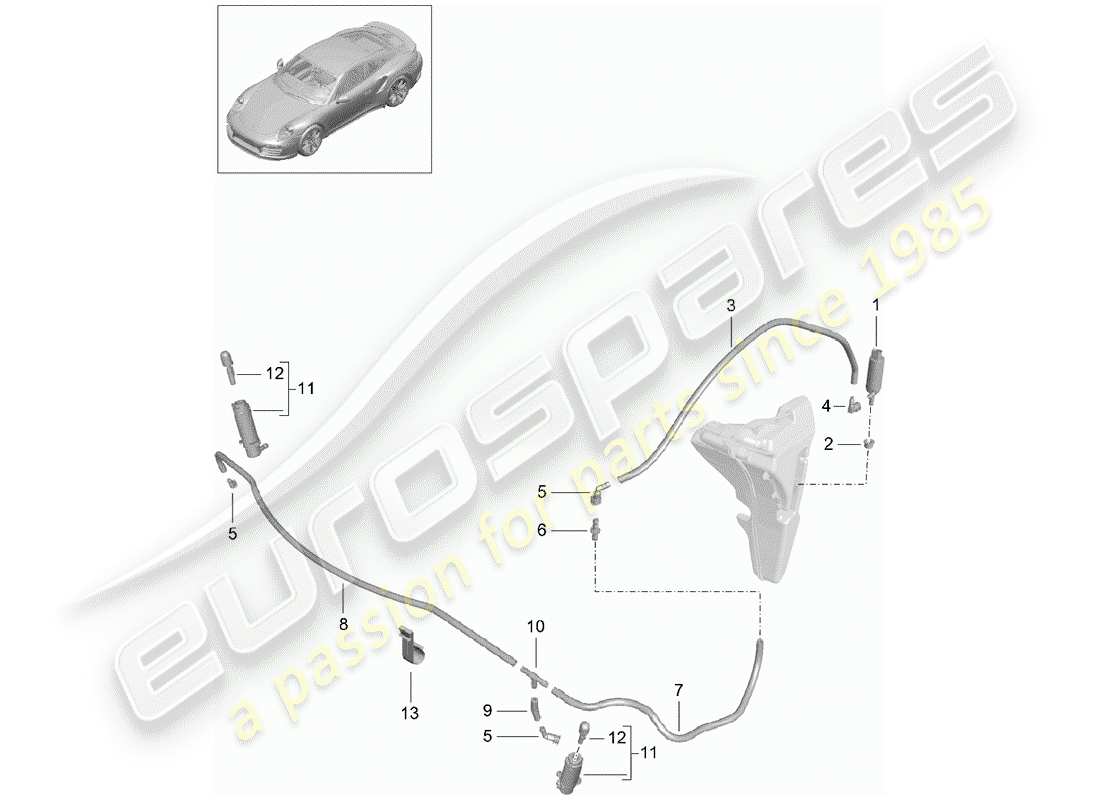 porsche 2016 (991-1 turbo) headlight washer system d >>- mj 2016 part diagram