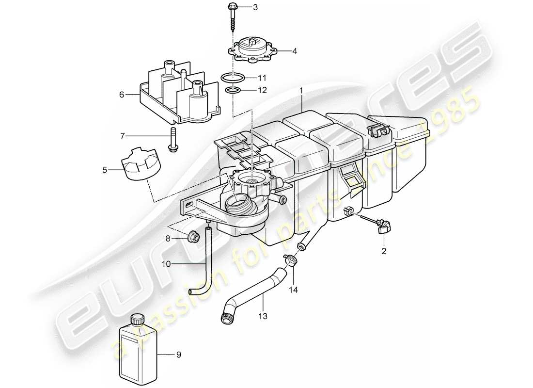 porsche 2009 997-2 turbo / gt2 water cooling 4 parts diagram