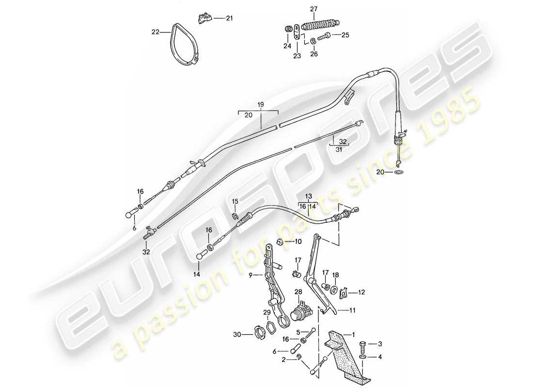 porsche 1989 (928) throttle control parts diagram