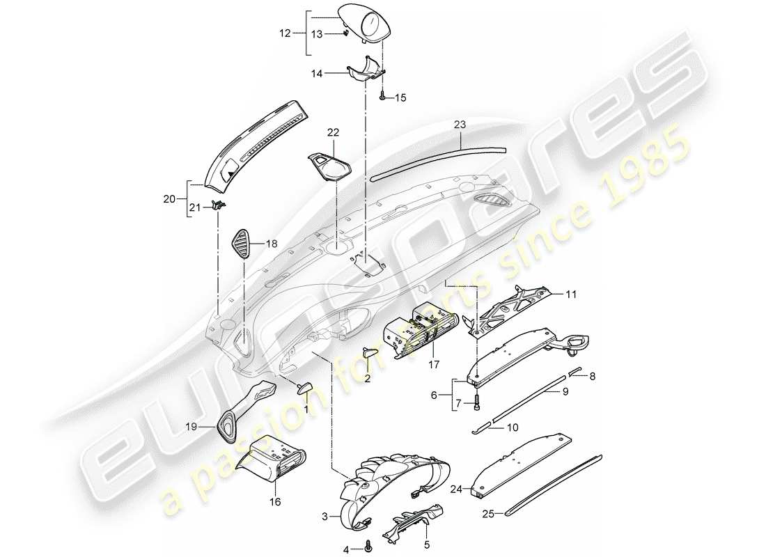 porsche 2011 (997-2 gt3) accessories parts diagram