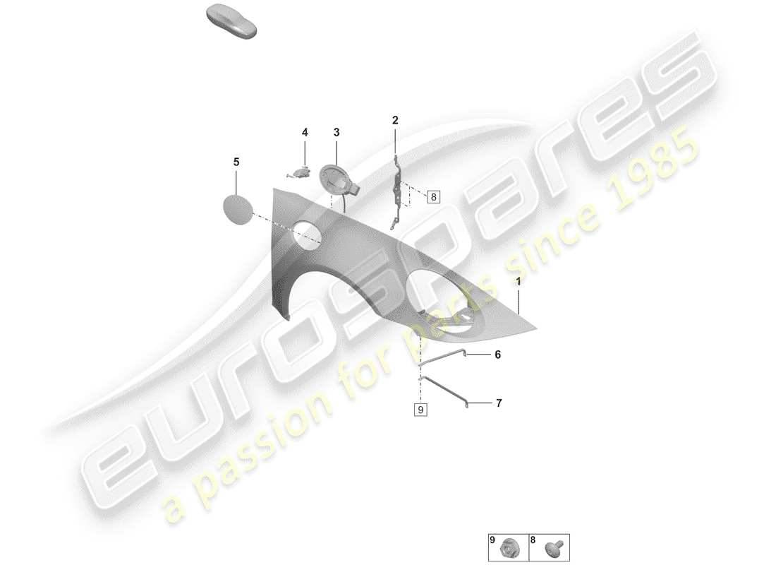 porsche 2020 (992-1) wing parts diagram