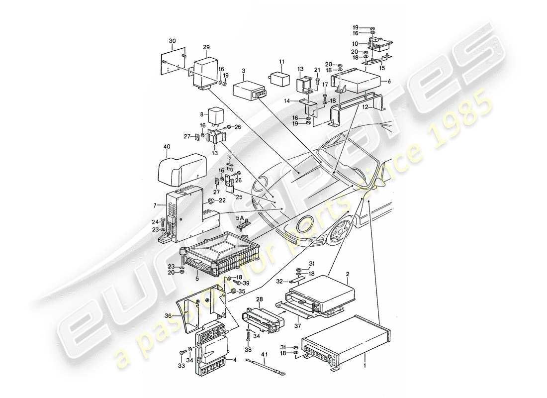 porsche 1987 (959) control units parts diagram