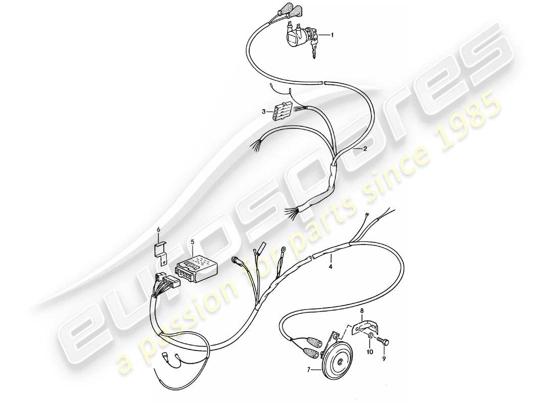 porsche 1980 (911) alarm system part diagram