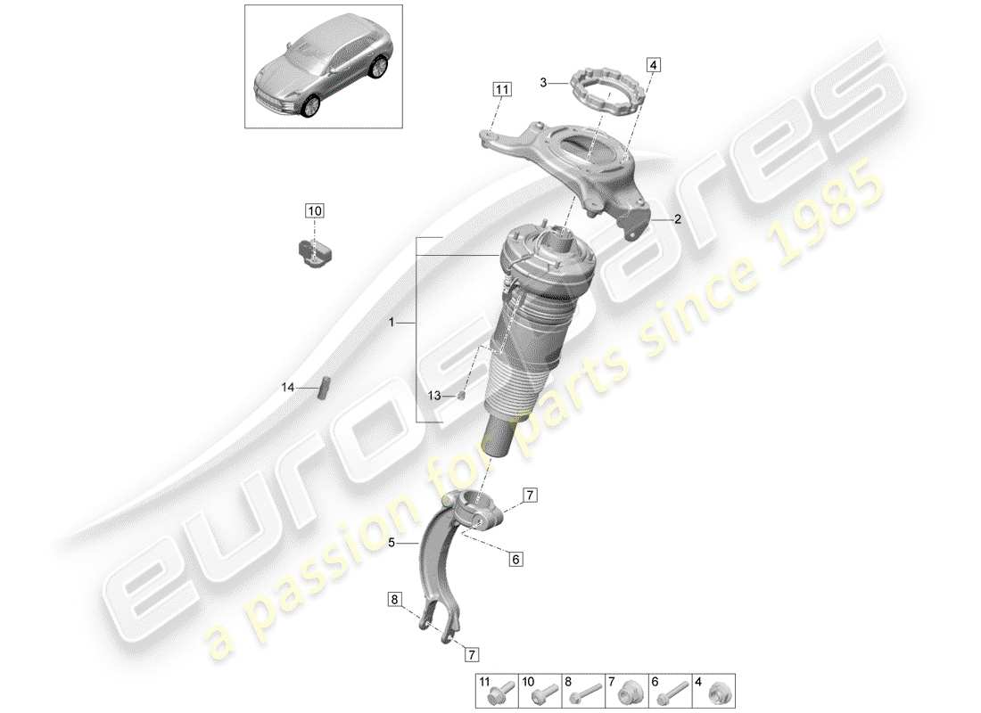 porsche 2019 (macan) air suspension part diagram