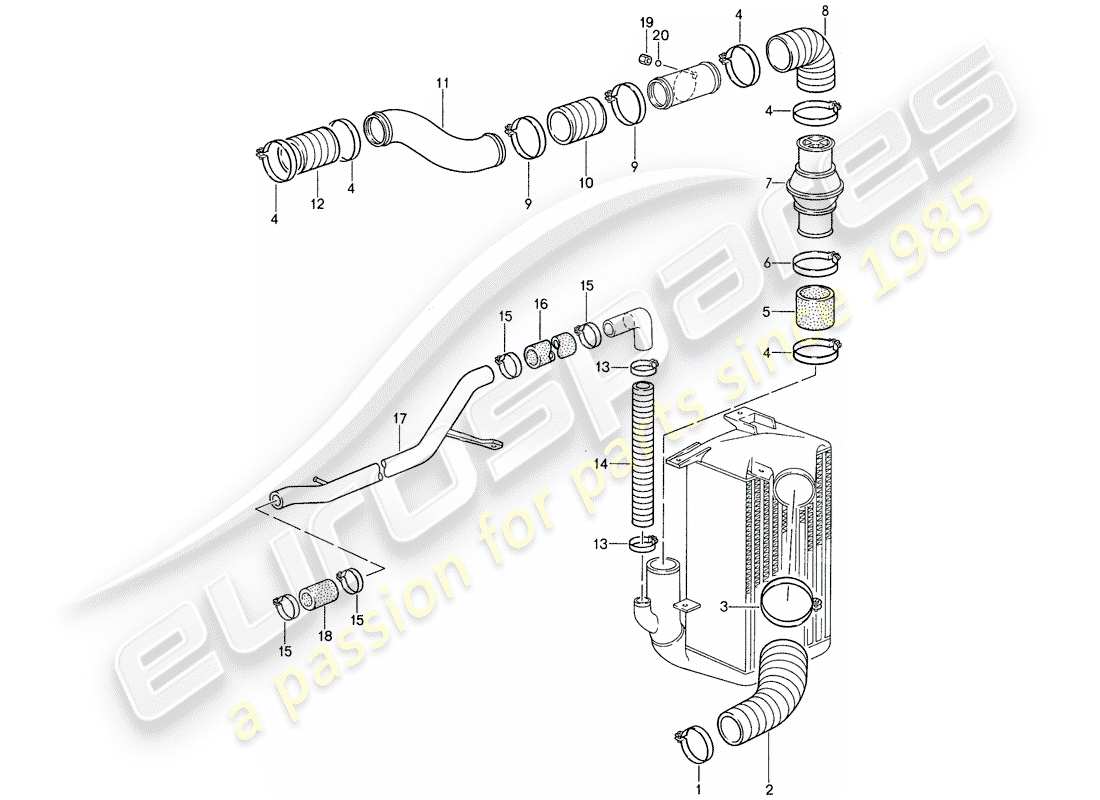 porsche 1988 (959) supercharging 2 parts diagram