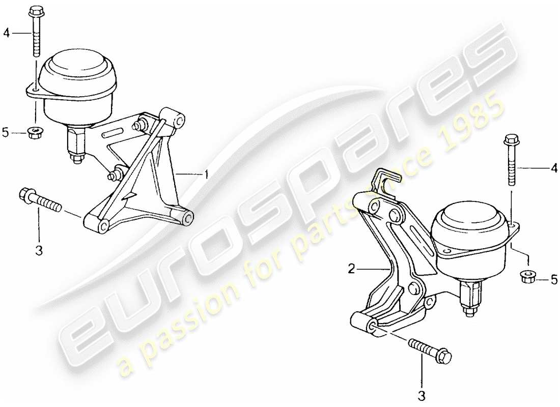 porsche 2001 (986 boxster) tiptronic gearbox mounting parts diagram