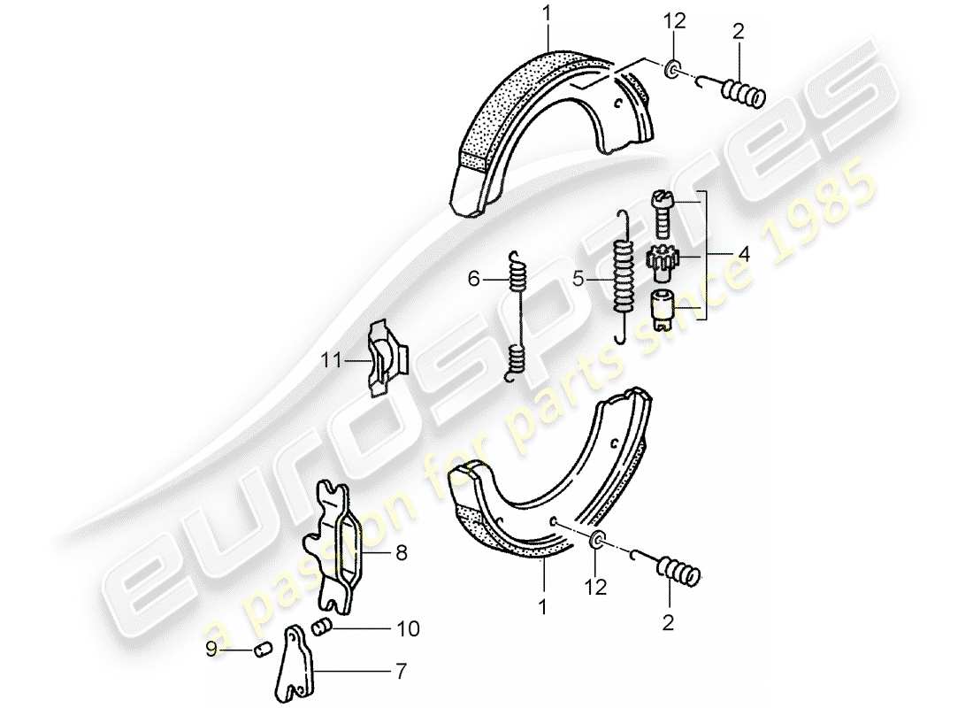 porsche 1998 (993) handbrake part diagram