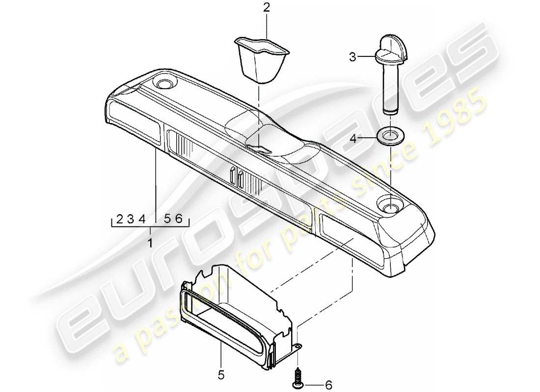 porsche 2007 (987 boxster) stowage box parts diagram