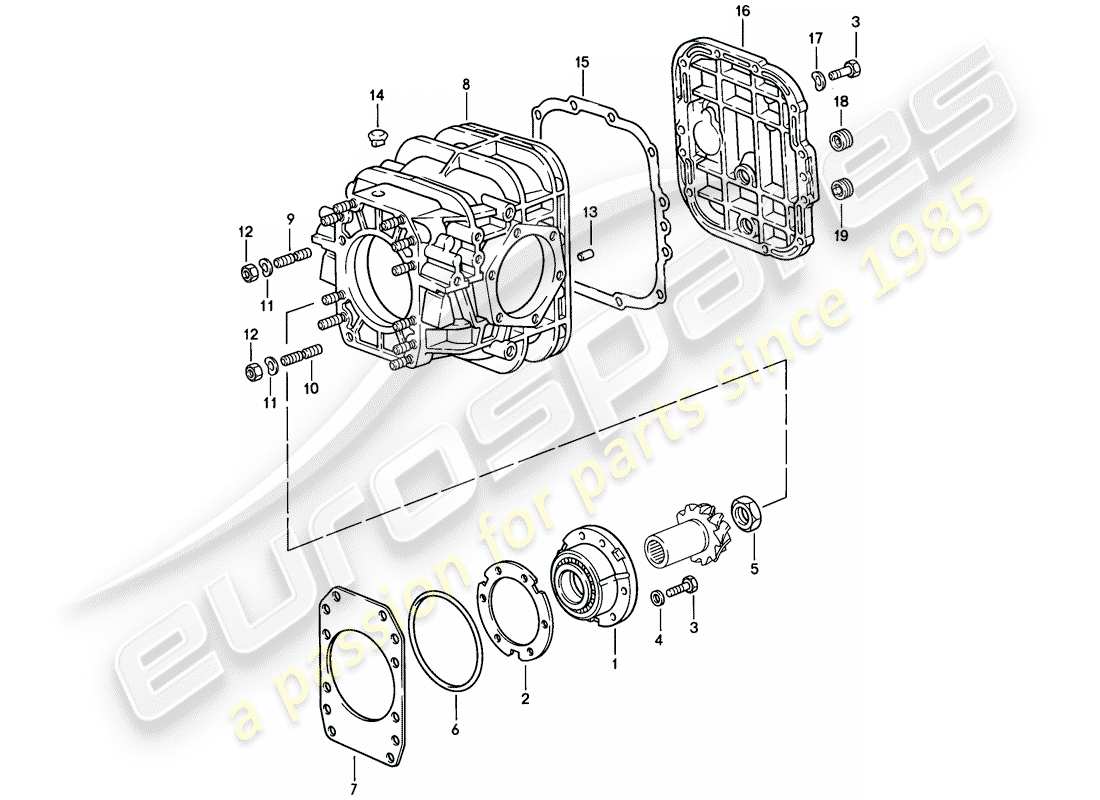 porsche 1984 (928) automatic transmission - differential - 1 - d - mj 1983>> - mj 1983 parts diagram