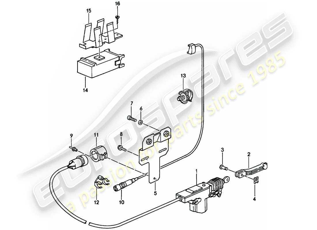 porsche 1987 (944) central locking system - d - mj 1986>> parts diagram