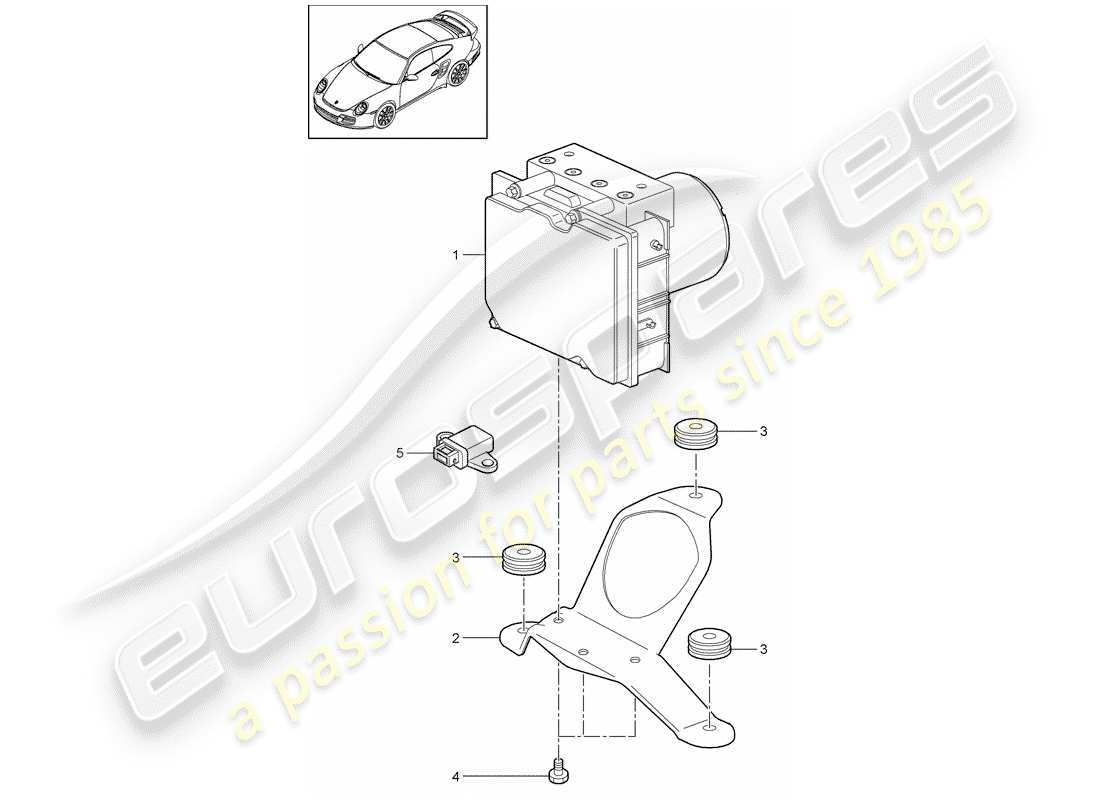 porsche 2013 (997-2 turbo / gt2 rs) hydraulic unit parts diagram