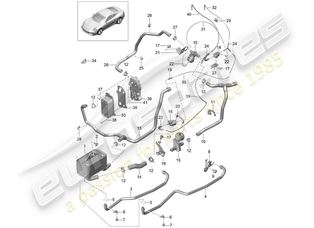 porsche 991 (2012) - pdk - parts diagram