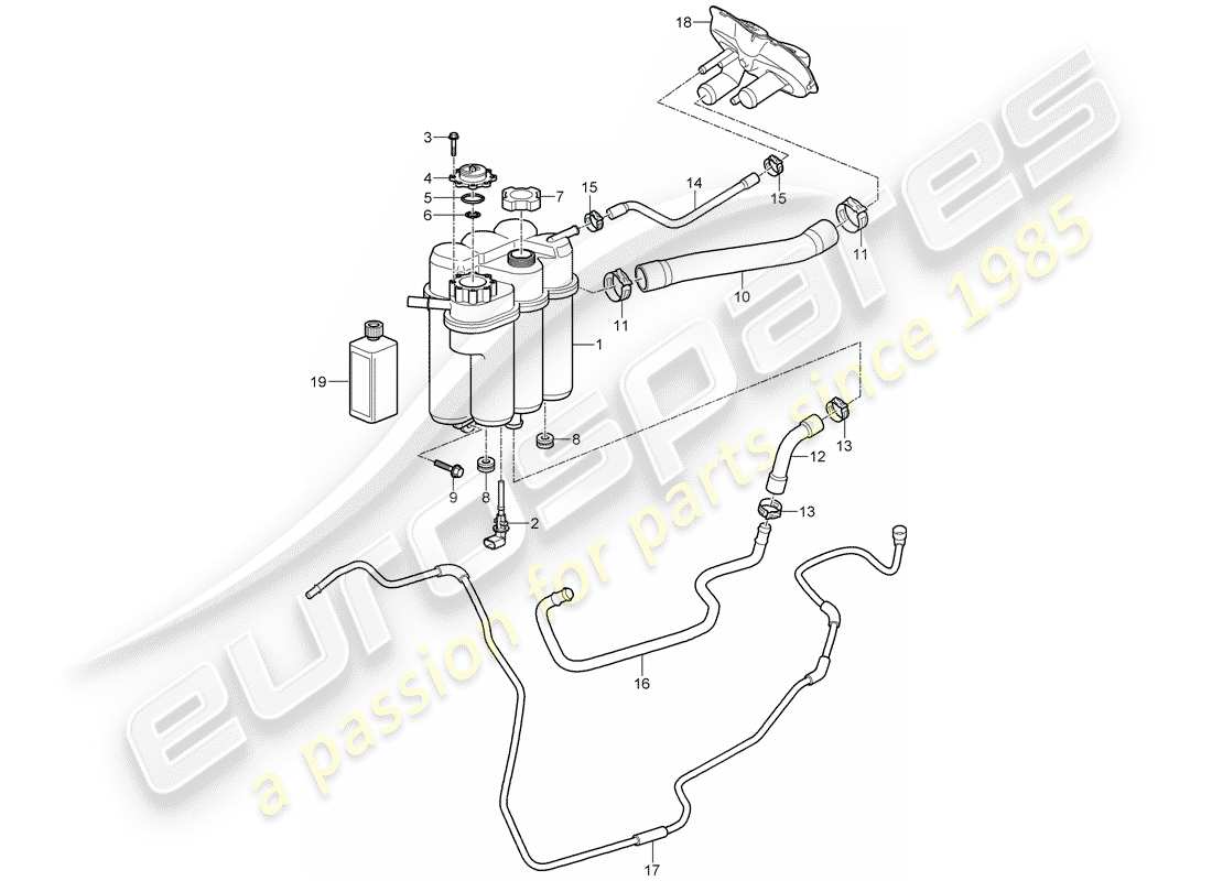 porsche 2005 (987 boxster) coolant cooling system 4 parts diagram