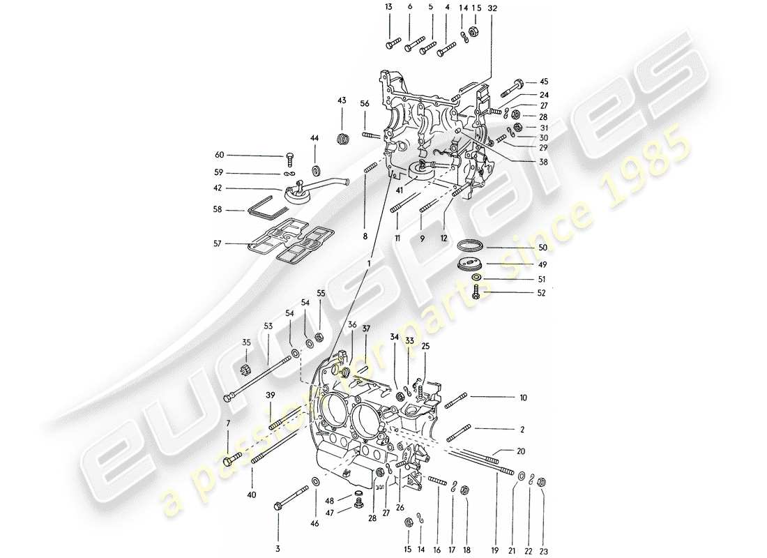 porsche 1976 (914) crankcase part diagram