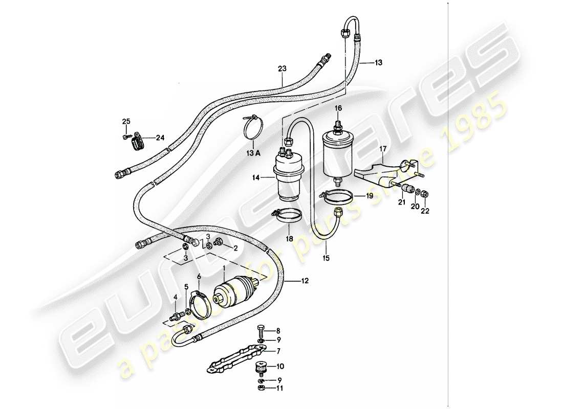 porsche 1988 (911) fuel system part diagram