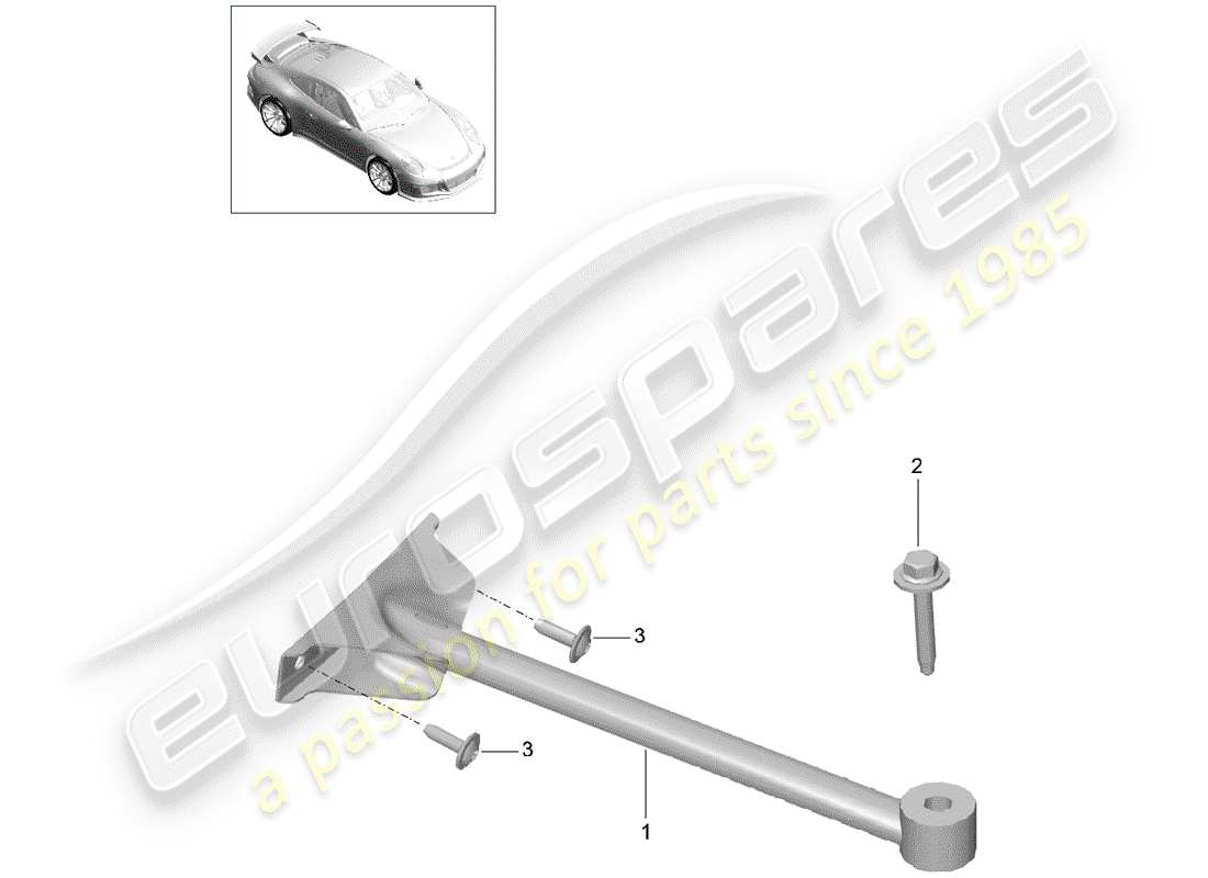 porsche 2014 (991-1 r/gt3/rs) dome strut part diagram
