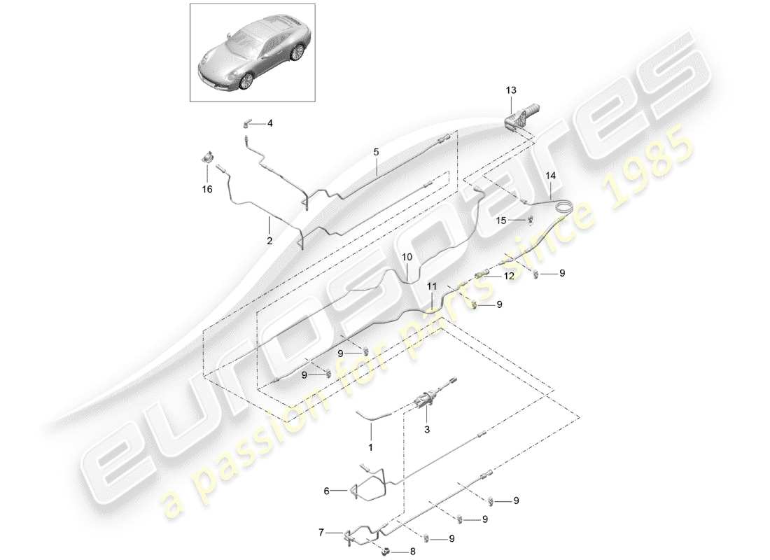 porsche 991 gen. 2 (2020) hydraulic clutch parts diagram