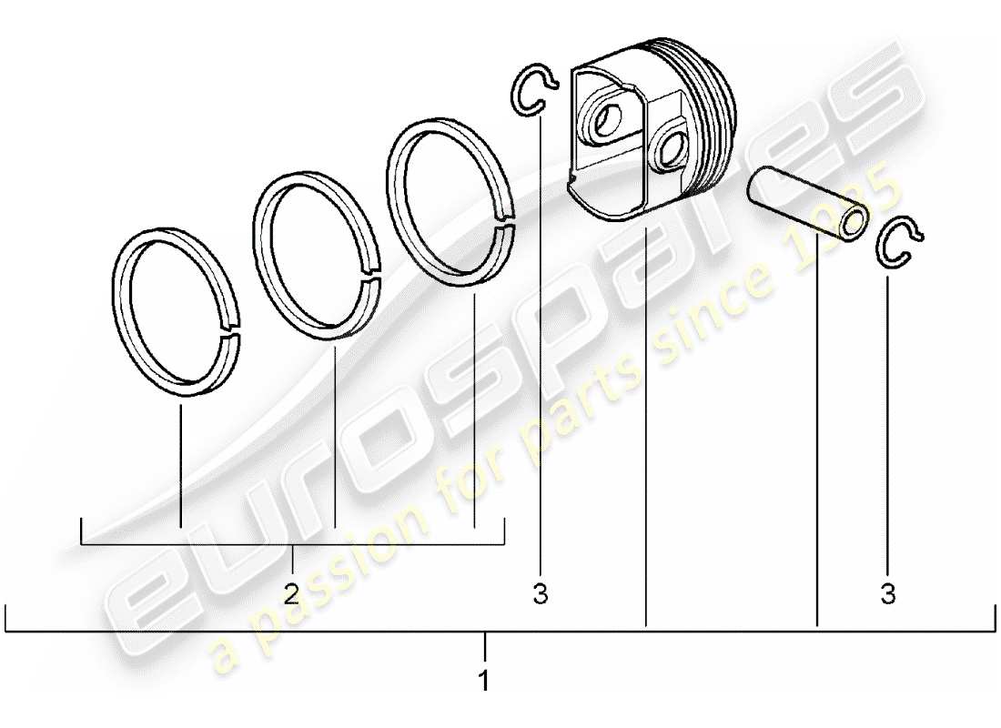 porsche 2007 (987 boxster) piston parts diagram